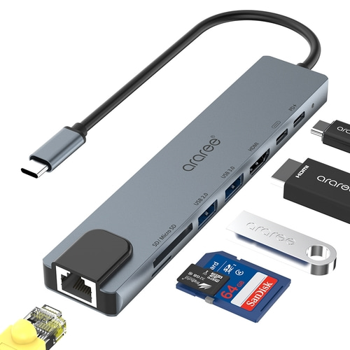 USB C타입 8in1 포트 노트북 멀티 허브 HDMI 엑사 AM81